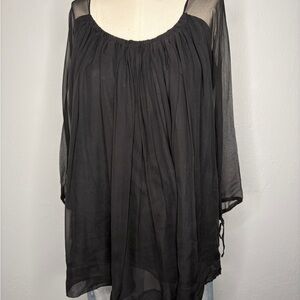 Hazel brown Sheer Women's Blouse